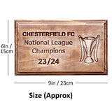 Chesterfield FC National League Winners 2023/2024 Commemorative Plaque